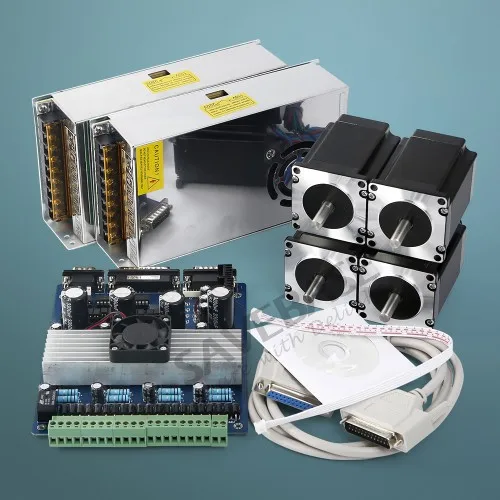 

4 Axis CNC Kit TB6560 HB Nema24 417oz-in Motor 24V PSU For DIY Router/Plasma