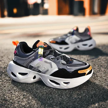 

High Quality Men's Sneakers Flexible Rubber Trainer Running Shoes Men Light Weight Breathable Sport Sneaker I5-14