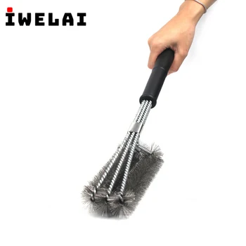 

18 Inch Grill Cleaning Brush Grill Tool Grill Brush 3 Stainless Steel Brush In 1 Cleaning Grill Accessories Best Grill Cleaner