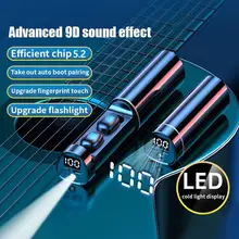 

N21 Wireless Earphone with LED Power Display Flashlight Bluetooth V5.2 Bluetooth Touch Screen Earbuds