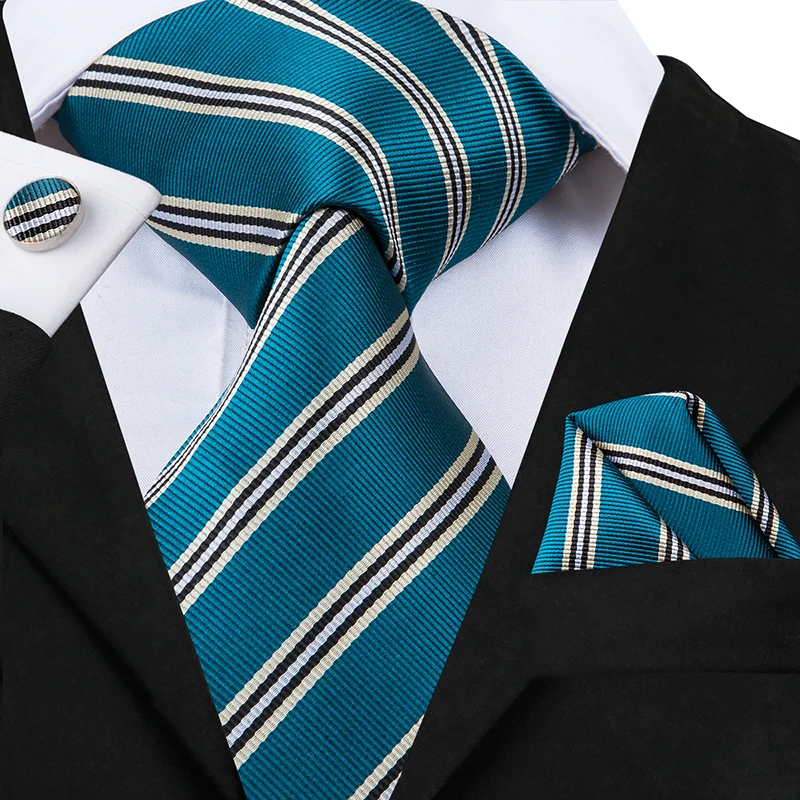 Hi-Tie мужские деловые галстуки для мужчин синий полосатый галстук шелковый галстук формальный галстук деловой стиль темно-синий галстук набор для мужчин s Прямая поставка - Цвет: SN-3025