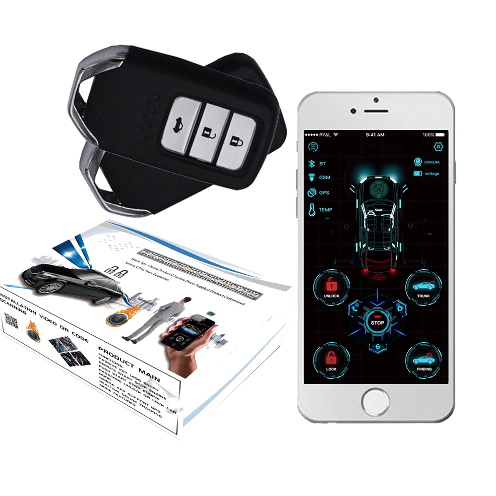 cardot 4g gps gsm Pke Keyless Entry Remote Starter Smart Start Stop Engine Car Alarm