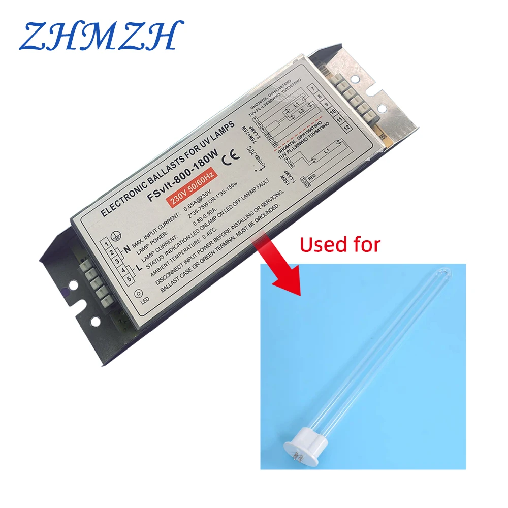 180W Electronic Ballast UV Lamp Ballast 2G11 Ultraviolet Sterilizing Light Four Pins UV Disinfection Lamp
