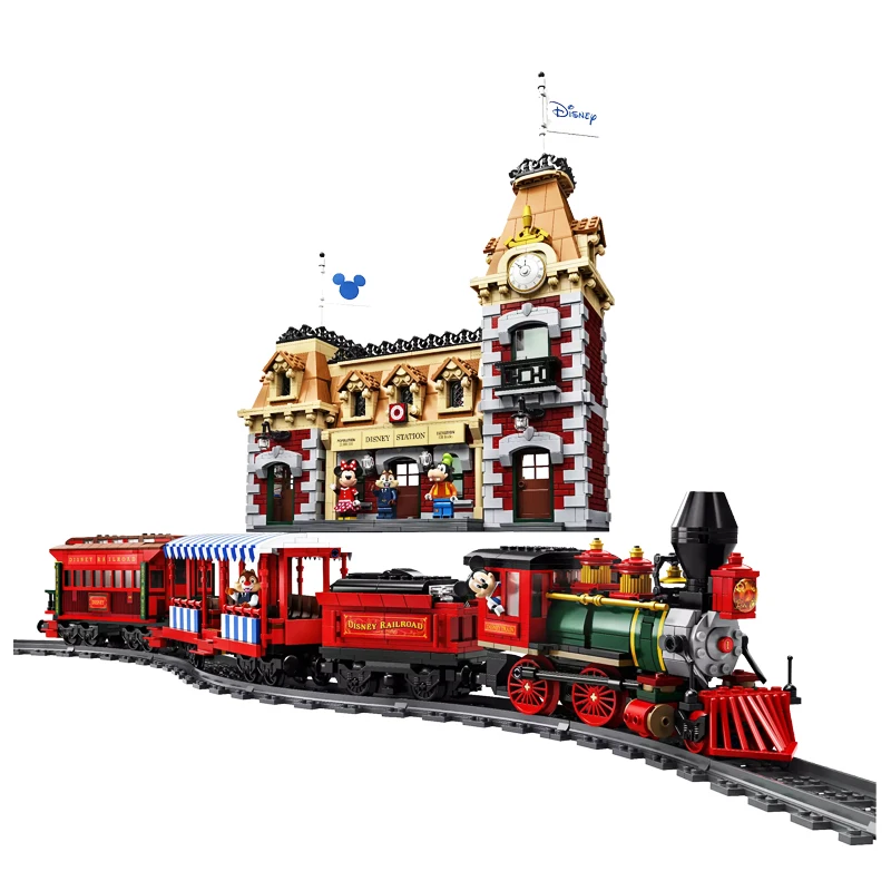 

2020 New Toys Disneying Train and Station Compatible Legoingys Disneying 71044 Building Blocks Toys for Children Birthday Gift