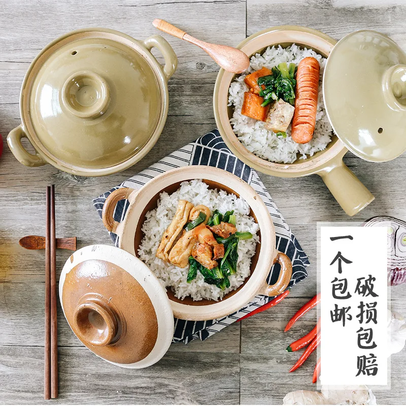 

Open Fire Traditional Rough Single Handle Dual Handle Soup Rice for Hotel Hotel Soil Earthenware Pot Olla