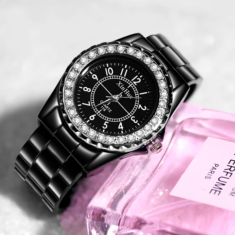 Модный браслет часы женские хрустальные женские часы белые часы женские люксовый бренд XINHUA кварцевые часы montre Браслет femme