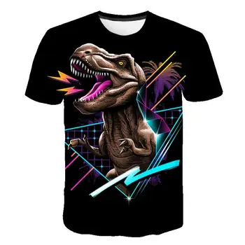 

Cartoon Girl Funny Street Boy 'S Clothing Fashion West Sichuan Children 'S Clothing T -Shirt 2020 New 3d Printing Dinosaur Boy '