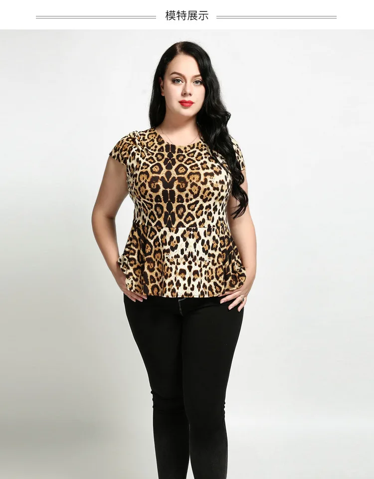 Sexy Leopard T Women Size 6XL 5XL Large Big Size Lady Summer Tunics 4XL Ladies Tops and Tees Clothes Short AliExpress