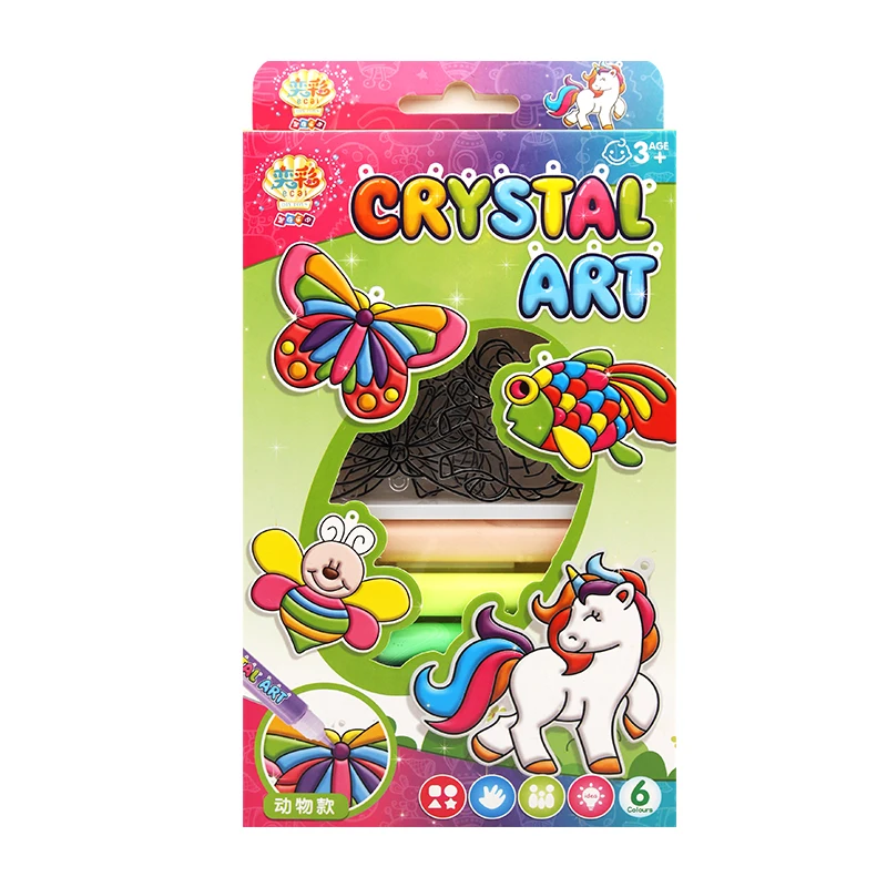 Animals Style Дети DIY Рисование ручной работы брелок игрушки мультфильм клей темперная живопись игрушки для детей детский сад развивающие ремесло набор подарок - Цвет: Animals Style