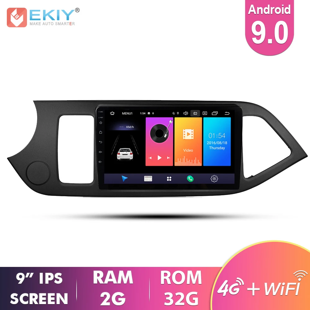 EKIY 9'' IPS Android 9.0 Car Radio Multimedia For KIA PICANTO Morning 2011 2012 2013 2014 GPS Navigation Navi Player Auto Stereo EKIY 9'' IPS Android 9.0 Car Radio Multimedia For KIA PICANTO Morning 2011 2012 2013 2014 GPS Navigation Navi Player Auto Stereo