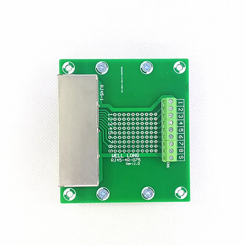 RJ45 8P8C под прямым углом Jack4-Way бусина Breakout Board, клеммный блок, разъем