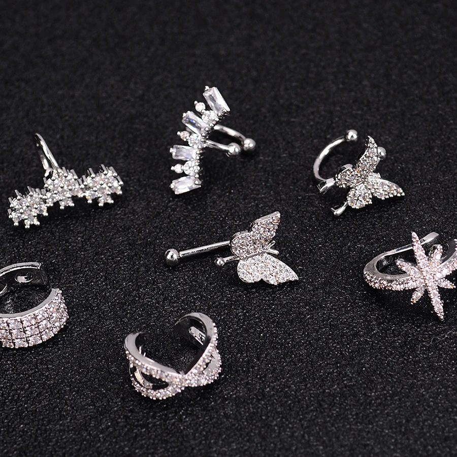 1 шт. с изображением милой бабочки Earcuff клип на серьги-манжеты для девочек женские