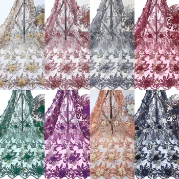 

African Lace Fabric Embroidered Nigerian Lace Fabric Bridal High Quality French Tulle Lace Fabric For Women Dress