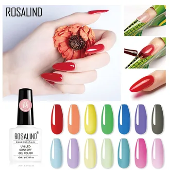 

ROSALIND Poly Nail Gel of Extension Nail Polish Crystal effect Gel Varnishes Semi Permanent For UV Manicure Nail Art Design 10ML
