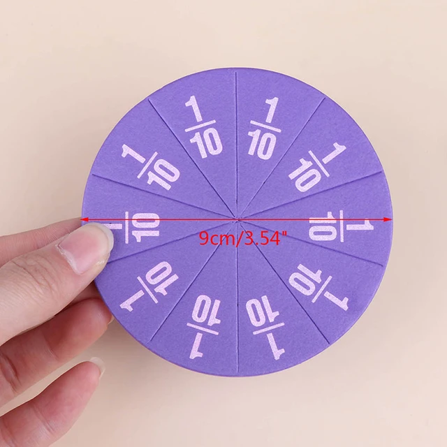 9pcs/12Pcs Early Education Learning Counting Math Toy Round Rainbow Magnetic Fraction Tiles 5
