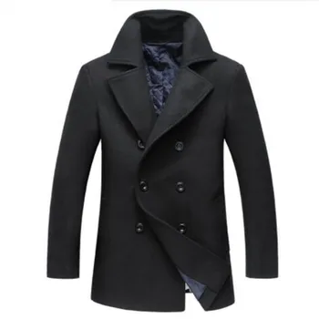 

2019 Winter New Style Men's Fashion Woolen Coat Thick Trench Coat Jackets Men's Casual Windbreaker Woolen Coats Men Overcoa