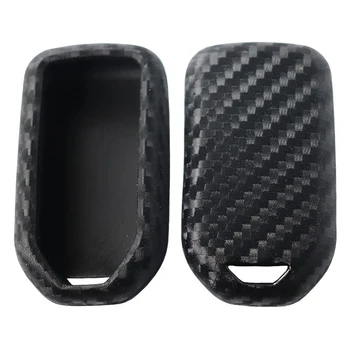 

2Pack Silicone Carbon Fiber Pattern Car Key Case, Key Chain Protective Cover for Honda CRV's Ten Generation Civic Accord