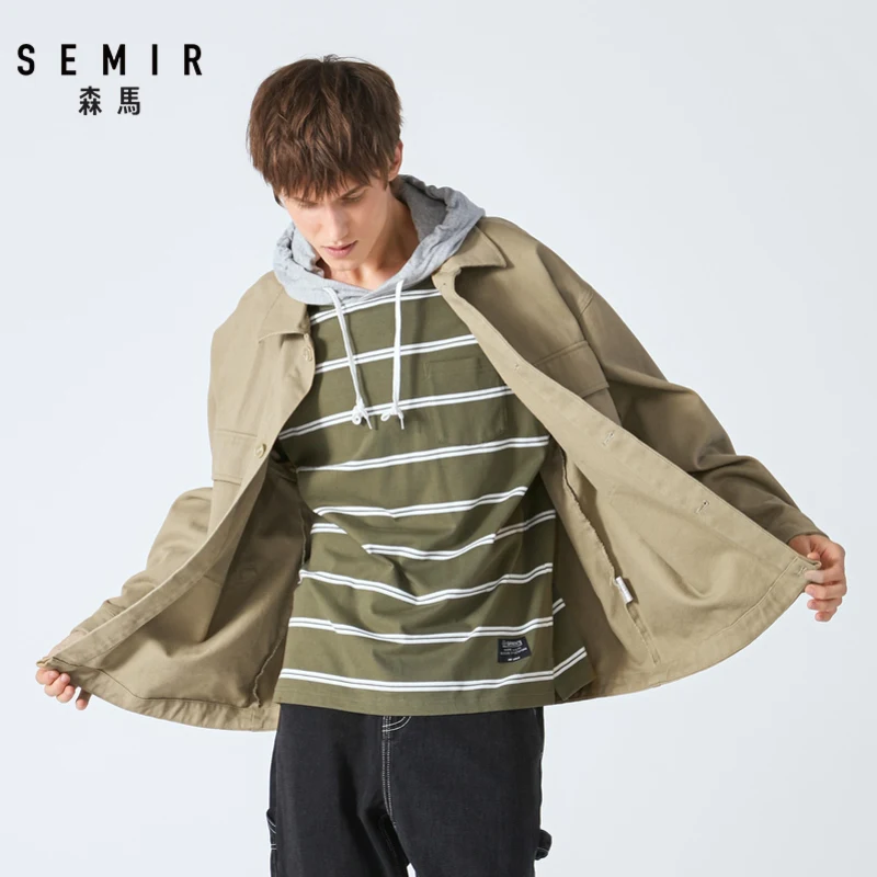 Мужская повседневная куртка SEMIR Свободная рабочая с большими карманами для