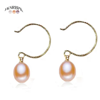 

YKNRBPH S925 Sterling Silver Freshwater Pearl Earring Drop Yellow Elegant For Women's Party Jewelry Earrings