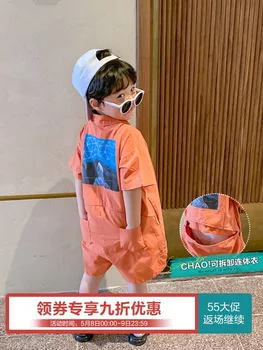 

Boys Cotton Jumpsuits Summer Baby Short Sleeve Shirt Onesies Thin Children Summer Western Style Children's Clothing Tide