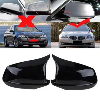 

Gloss Black Car mirror cover Non-fading Cap 51167216369 51167216370 Rustproof Useful