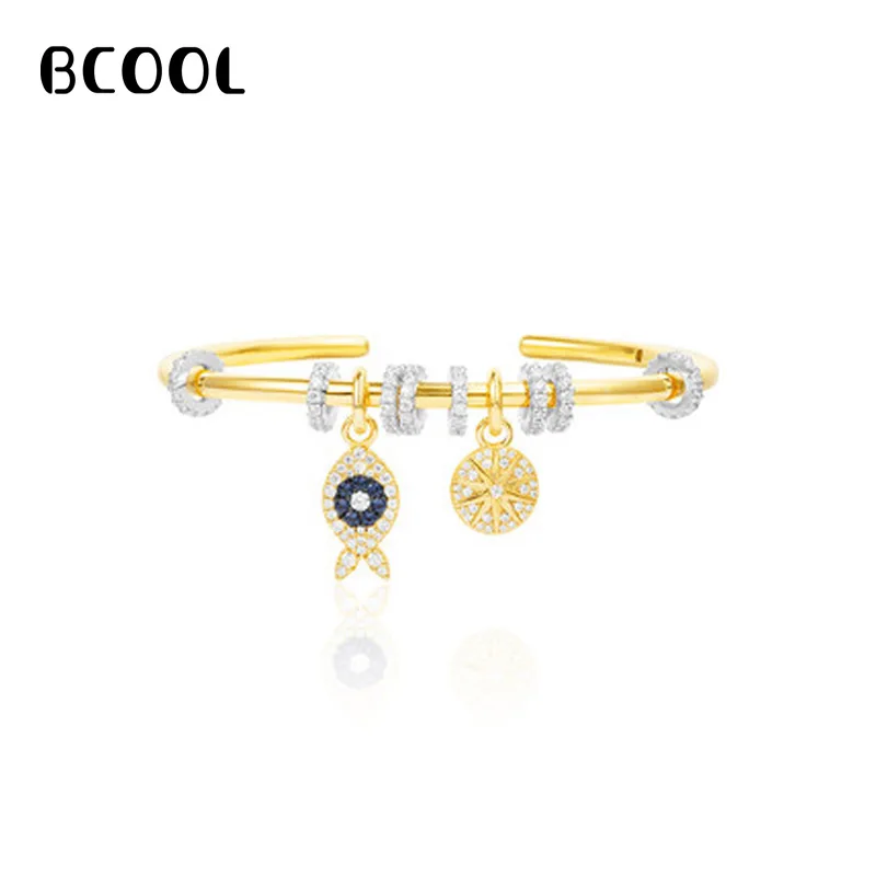 

Fashion Original 1:1 Original Engraving, Lucky Fish Bracelet Opening With Sliding Ring Gold Yellow Fashion Personality Bracelet.