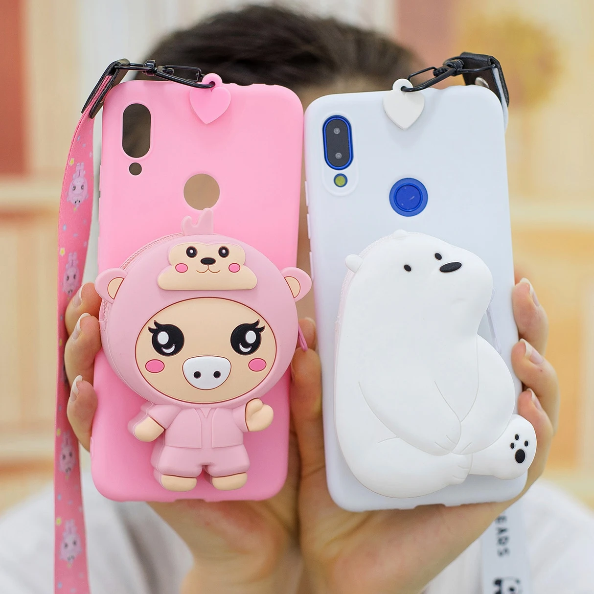 Кошелек на молнии, мультяшный чехол для телефона, для Xiaomi Redmi Note 7 Pro, 7A, Redmi Note 7, чехол, ремешок, 3D игрушки, силиконовый чехол для Redmi Note 7, чехол
