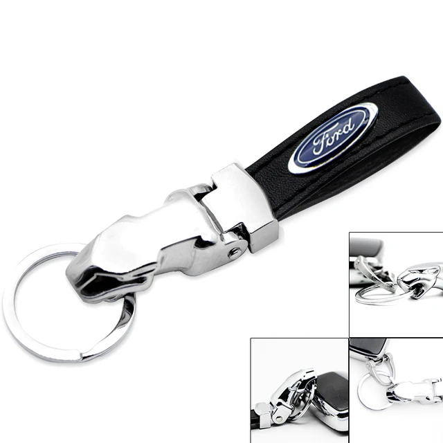 1pcs Leopard Head Car Badge Keychain Auto Logo Keyring for Fords Focus 1 2 3 MK 4 5 Mustang Forex Fusion Kuga Explorer Mondeos For Ford Black