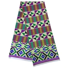 Кванзаа воск геометрические принты ткани высокого качества 5 ярдов Африканский платье для ткани