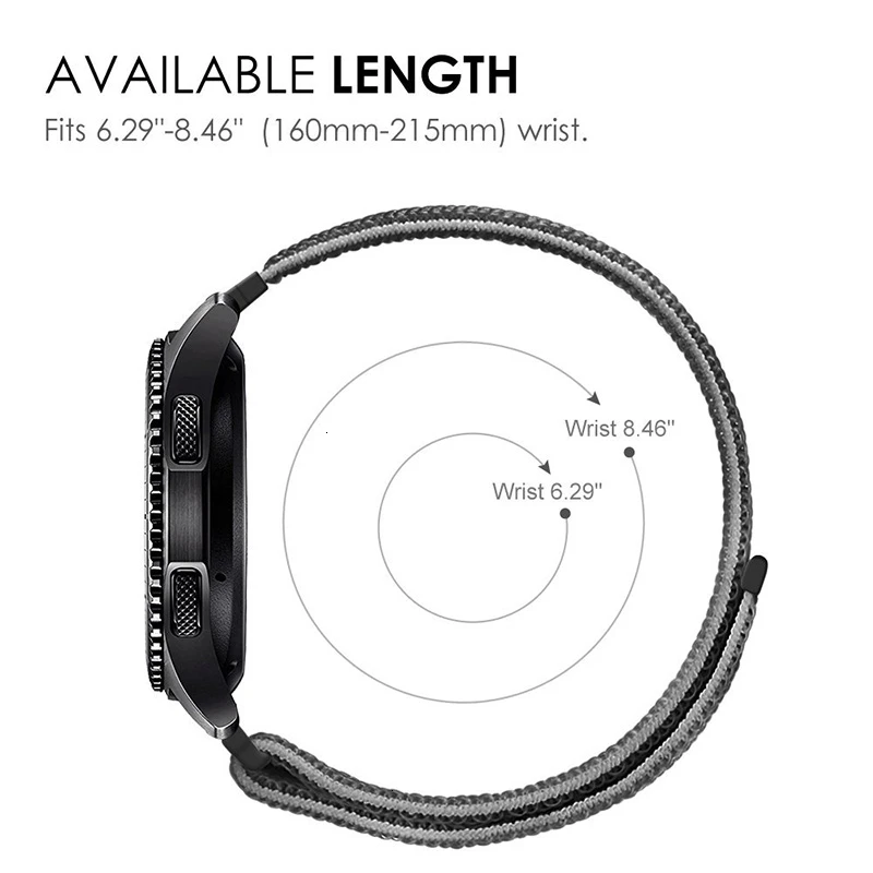 Нейлоновый ремешок 20 мм 22 мм для HUAWEI WATCH 2 Pro и Frontier ремешок Amazfit Bip samsung Galaxy Watch 42 мм 46 мм Active gear S3 Classic