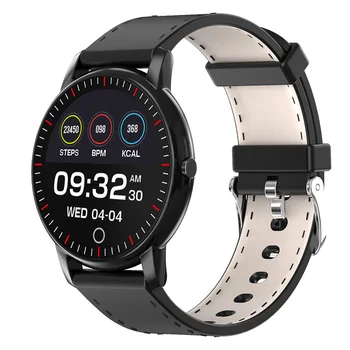 

Smartwatch Waterproof Leather Wristwatch Men Women Fitness Tracker Healthy Heart Rate Monitor Sport Wrist Watch For Android IOS