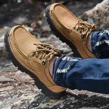 Мужская Уличная прогулочная обувь из натуральной кожи; удобные мужские ботинки на шнуровке; мужские кроссовки; прогулочная обувь из нубука