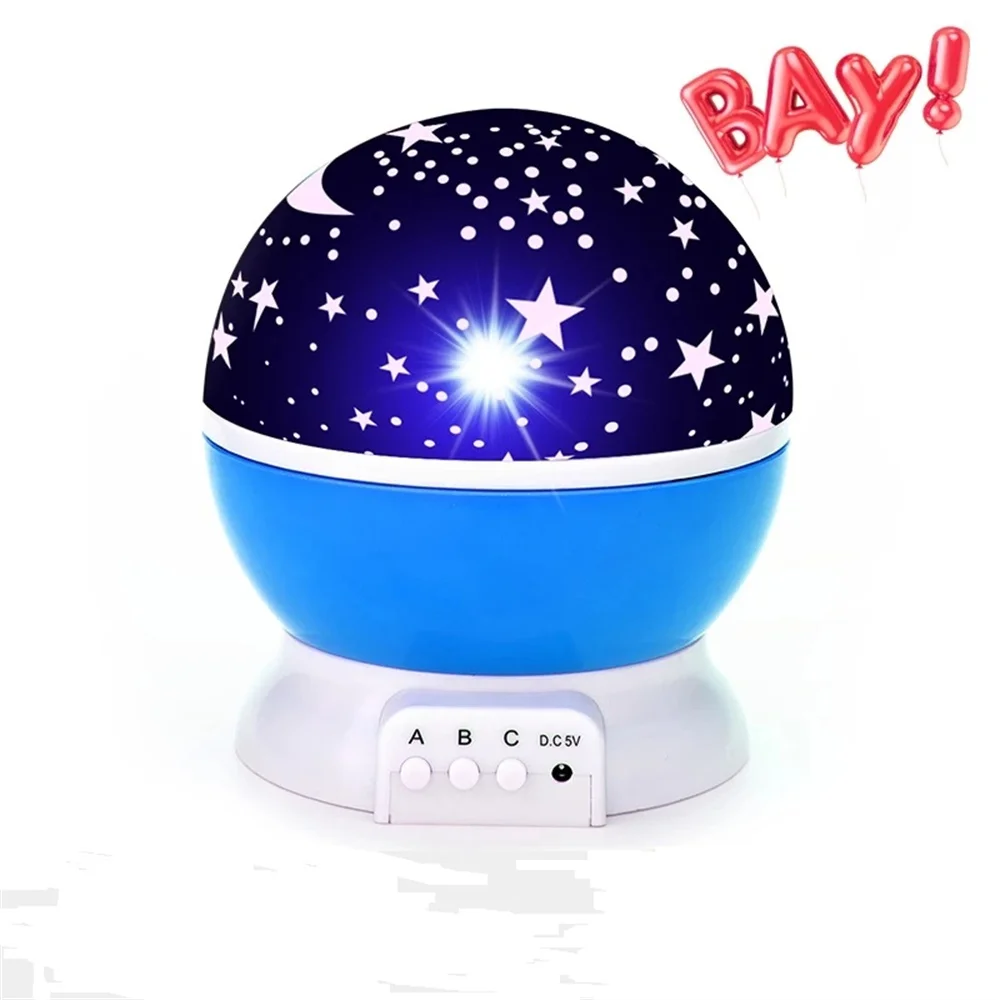

Star Projector Lamp Children Bedroom LED Night Light Baby Lamp Decor Rotating Starry Nursery Moon Galaxy Projector Table Lamp
