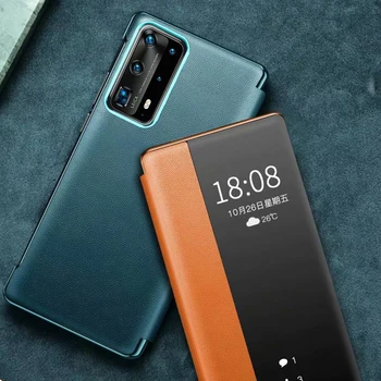 

New 2020 Top Quality Genuine Leather Case for Huawei P40 Pro Phone Case Luxury Flip Cover for Huawei P40 Phone Cover Bag Coque