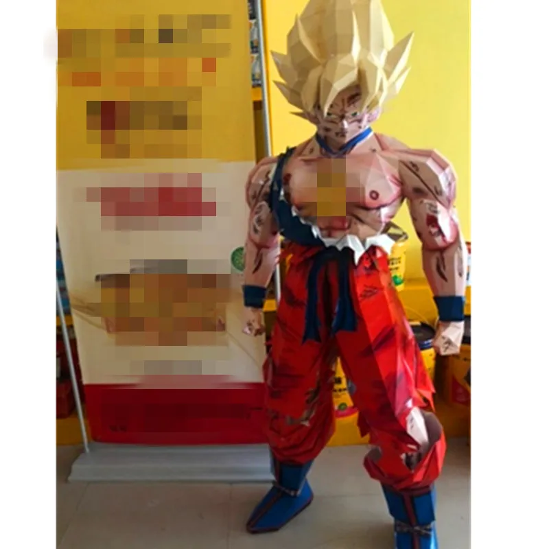 175 см Dragon Ball Z Супер Saiyan Son Goku бумажная модель DIY Сборные игрушки Статуя Фигурка Коллекция Модель игрушки X2718