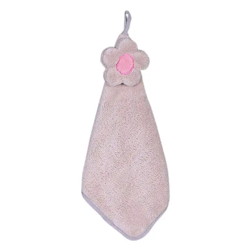 KR0279K Абсорбент полотенце галстук из мягкой ткани для рук с полотенцем бархат Подсолнух руки ткань цветные кухонные коралловые Висячие блюдо используется - Цвет: KR0279K