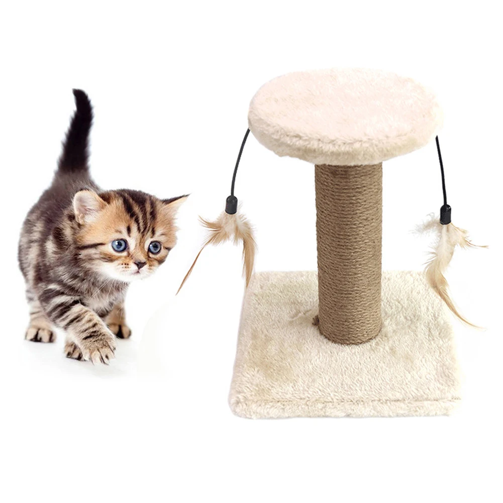 Pet кошки Котенок Перо скалолазание рама дерево когтеточка молярный укус жевательная игрушка