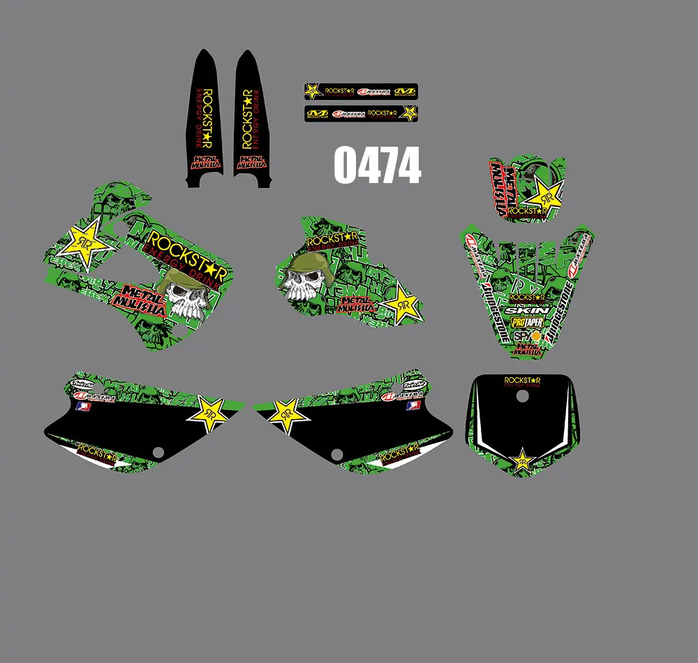 

3M Motorcycle Graphic Dirt Bike Sticker kit TEAM GRAPHICS BACKGROUNDS DECALS STICKERS FOR KX85-KX100 1998-2000