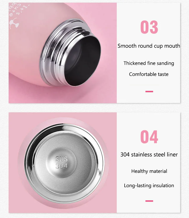 Thermos for Kids Stainless Steel Cute Water Bottle Mini Thermal Cups Flask Coffee Mugs 360ml Tumbler Vacuum Hot Water Drinkware