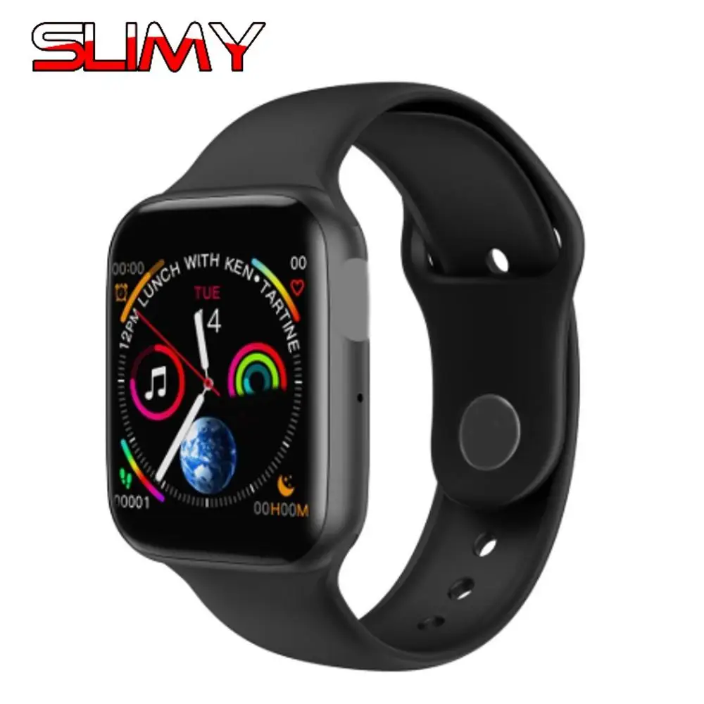 Черный Вызовов через Bluetooth серии 4 умные часы для Apple Watch, версии Полный Сенсорный экран Поддержка сердечного ритма монитор ЭКГ для huawei Xiaomi IOS Телефон - Цвет: Черный