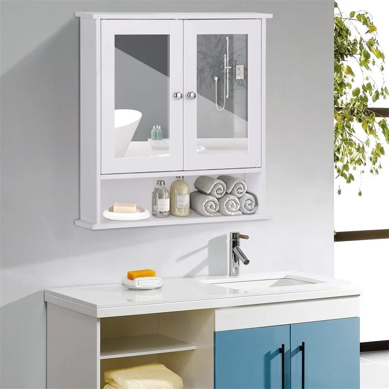 Bathroom Wall With Double Mirror Doors Modern High Quality