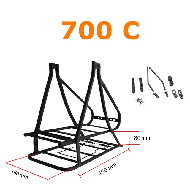 Задний Rack20/24 26 дюймов 700C/28 велосипедный задний стеллаж двухслойная электрическая велосипедная переноска для аккумулятора багажные аксессуары для велосипедной стойки - Color: 700C Black