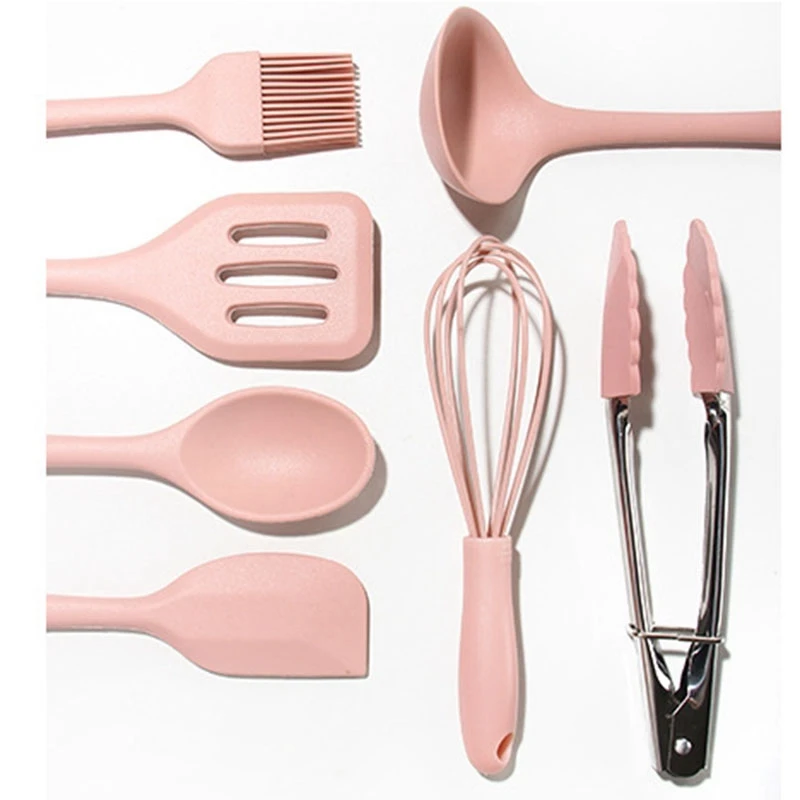 Cute Pastel Colour 8 Piece Set Kitchenware Cooking Utensils