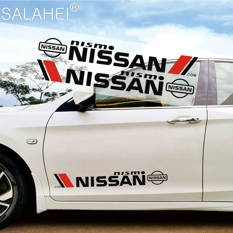 2 шт. наклейки на дверь автомобиля эмблема кузова для Nissan Nismo Tiida Teana horizon Juke x-trail Almera