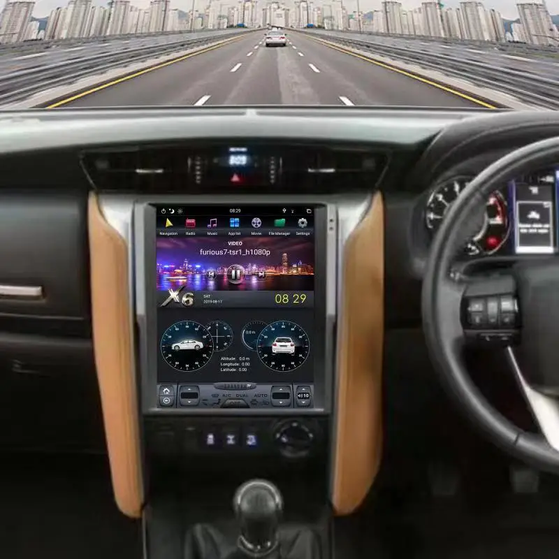 Fortunner Android 8,1 Восьмиядерный 12,1 дюймов Tesla Мультимедиа Стерео 1Din Android Автомагнитола для Toyota Fortunner