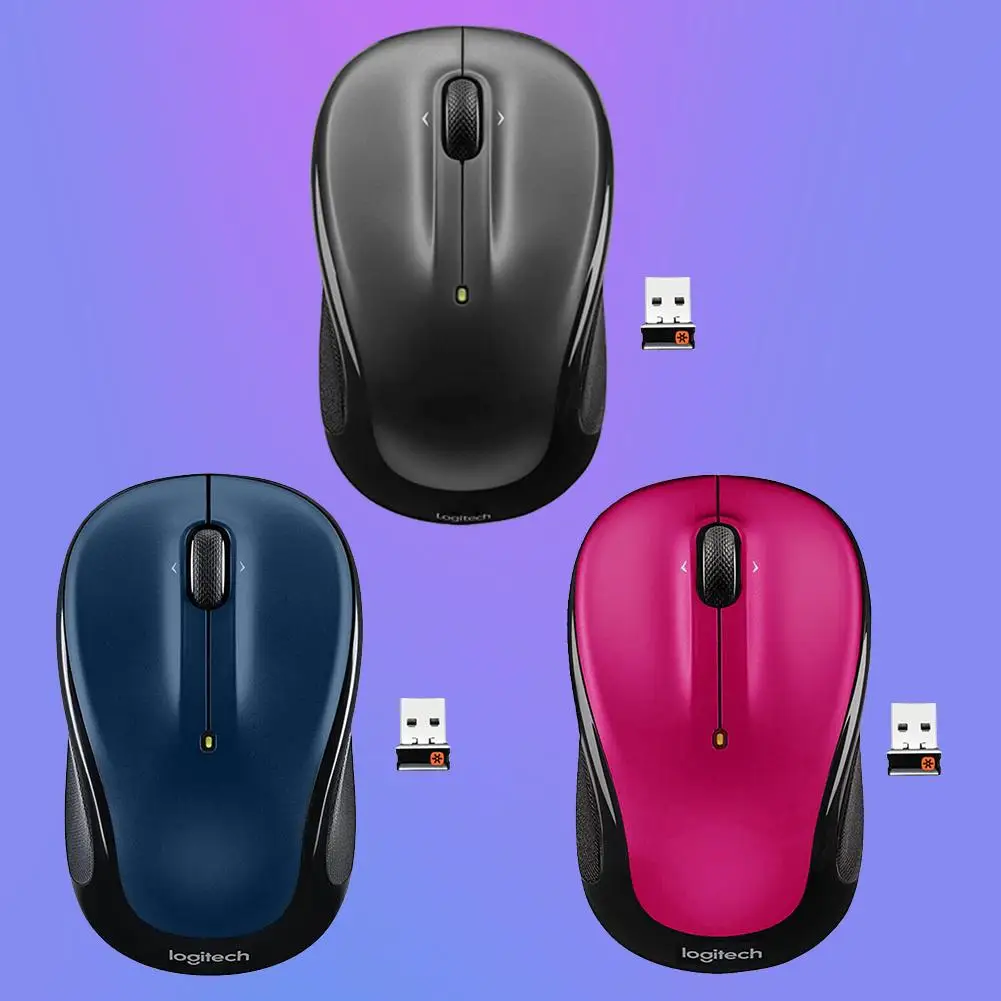 Logitech M325 3 Buttons USB Wireless Mouse 1000 DPI 2.4GHz Unifying Receiver Ergonomic Mice