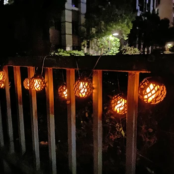 

LED Solar String Light Yard Landscape Wedding Party Hanging Global Bulb Garden Decor Lantern Outdoor Flame Ball