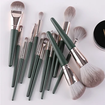 

Doxa 14Pcs Makeup Brushes Set Cosmetic Foundation Powder Blush Eye Shadow Lip Blend Wooden Make Up Brush Tool Kit Maquiagem