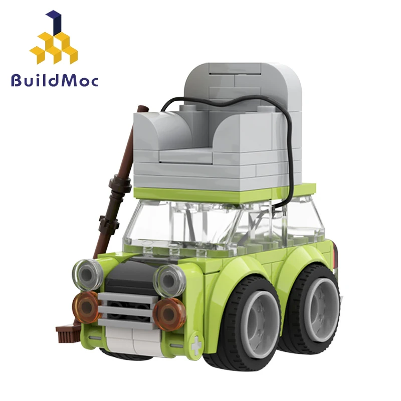 Buildmoc Mr.Bean's Mini Green Car Roof With Sofa Classic Beans Movie Speed Champions Technical Building Blocks Kid Toys Gift | Игрушки и