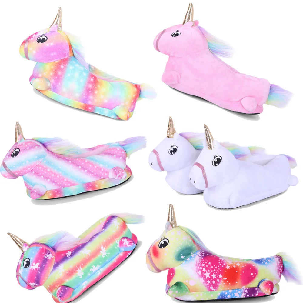Zapatillas de unicornio con dibujos de animales Unisex para niñas, zapatos divertidos de Cosplay para invierno, zapatillas de bebé, zapatilla de disfraz